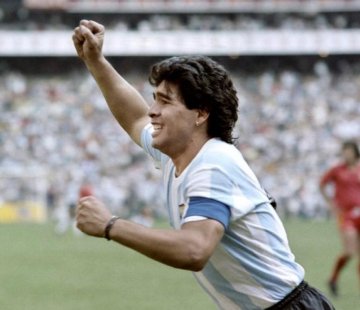 Photo de Maradona en maillot argentin en 1986
